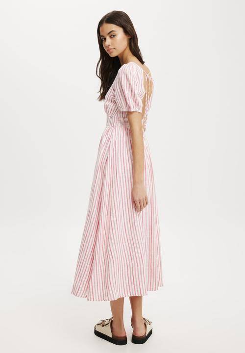 Cotton On - Tyler Maxi Dress - Red/Pink Stripe