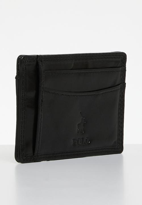 POLO - Credit card wallet with top pocket  - black