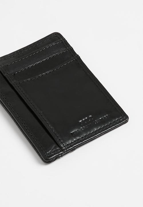 POLO - Credit card wallet with top pocket  - black