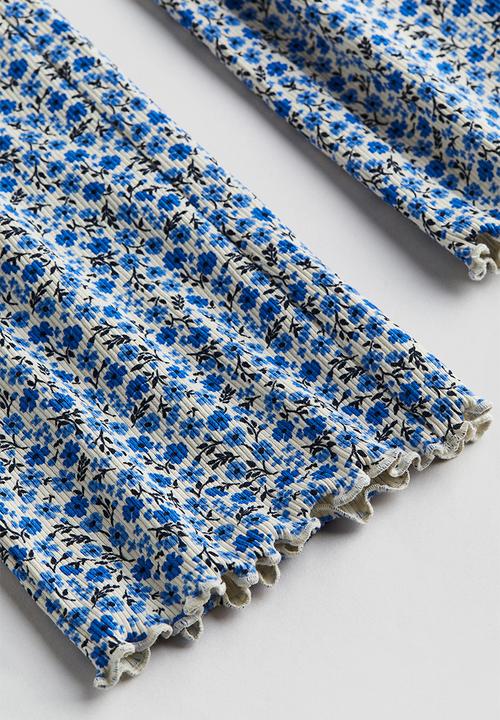 H&M - Flared leggings - blue floral