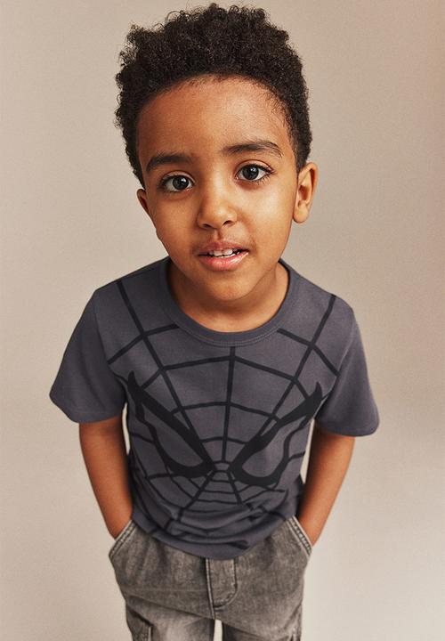 H&M - Printed cotton t-shirt - dark grey & spider-man