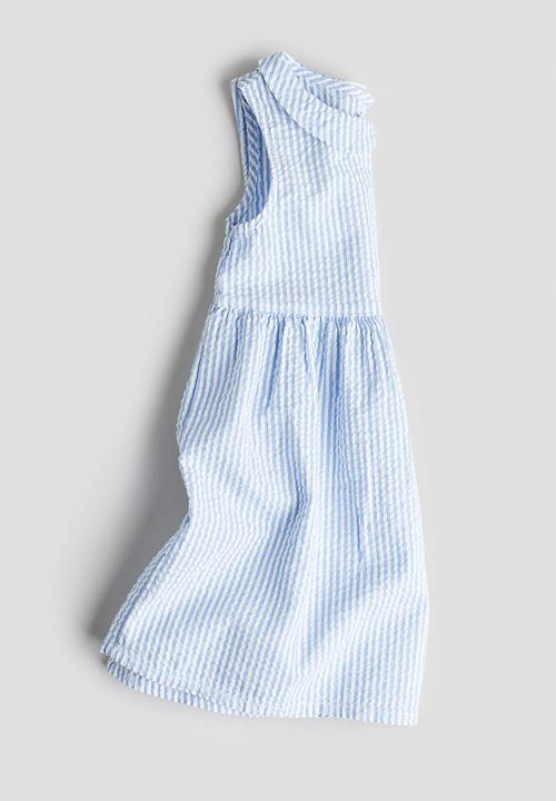 H&M - Cotton dress - light blue striped