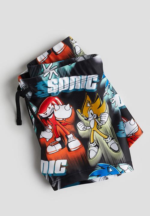 H&M - Printed swimming trunks - black sonic the hedgehog