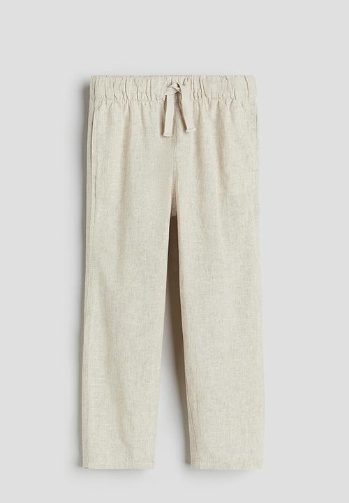 H&M - Linen-blend pull-on trousers - beige