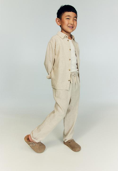 H&M - Linen-blend pull-on trousers - beige