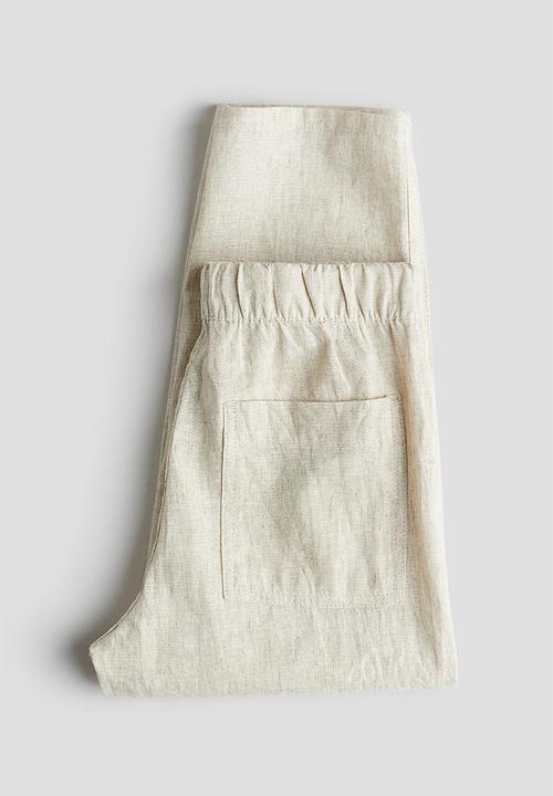 H&M - Linen-blend pull-on trousers - beige