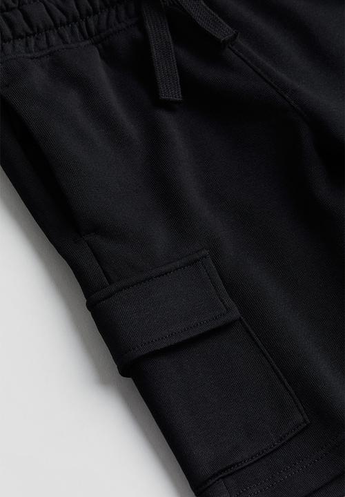 H&M - Cargo sweatshirt shorts - black