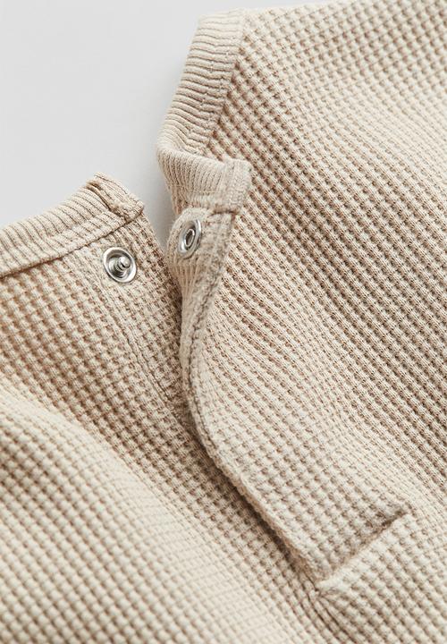 H&M - 2 piece waffled cotton set - light beige