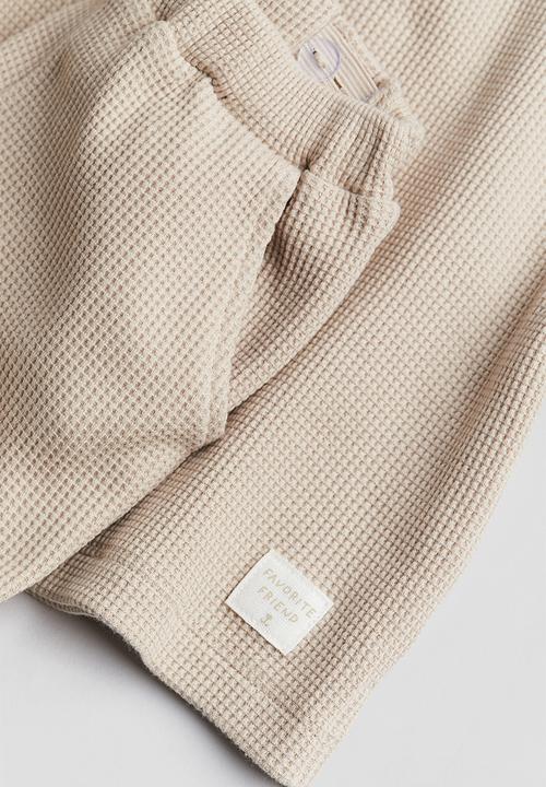 H&M - 2 piece waffled cotton set - light beige