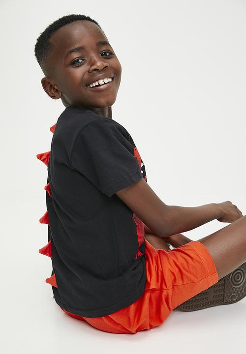 Pop Candy - Dino print & short set - black & orange