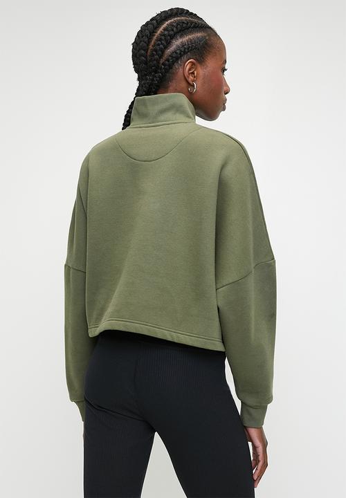 adidas Originals - Ess Half Zip Fl W - Olive Strata