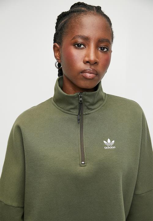 adidas Originals - Ess Half Zip Fl W - Olive Strata