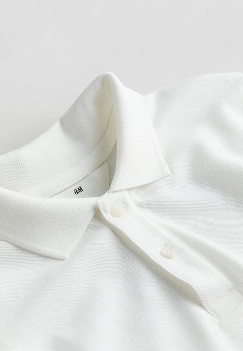 H&M - Cotton piqué polo shirt - white
