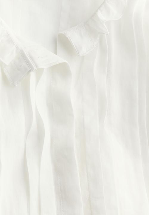 H&M - Pintucked ramie dress - white
