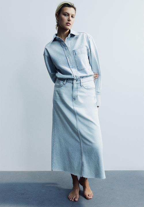 Feather soft denim skirt - pale denim blue - 1204765002