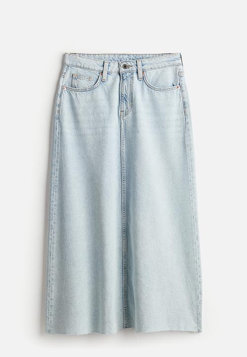 H&M - Feather soft denim skirt - pale denim blue