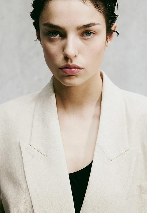 H&M - Double-breasted blazer - light beige