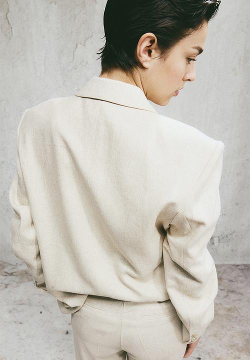 H&M - Double-breasted blazer - light beige