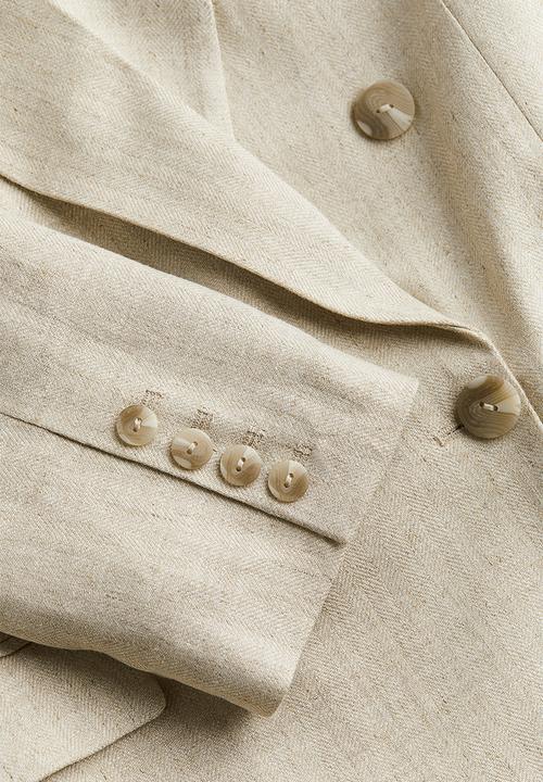 H&M - Double-breasted blazer - light beige