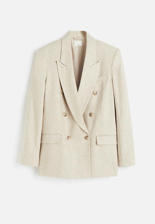H&M - Double-breasted blazer - light beige