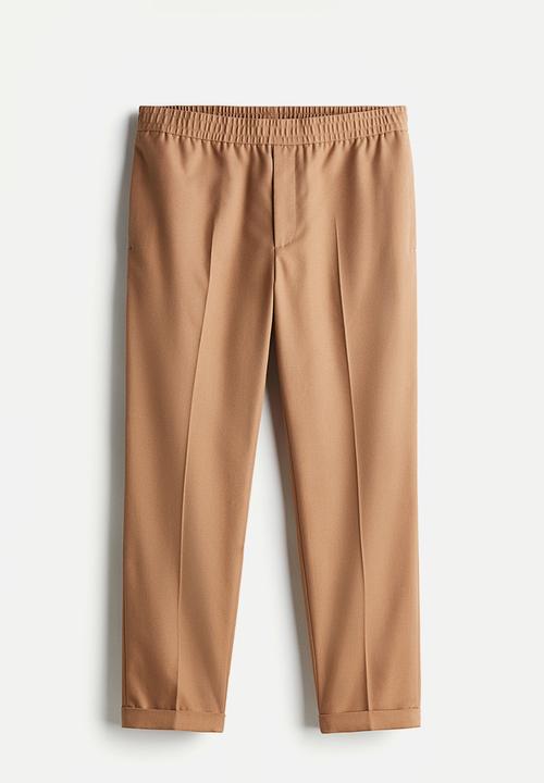 H&M - Slim fit tailored joggers - brown