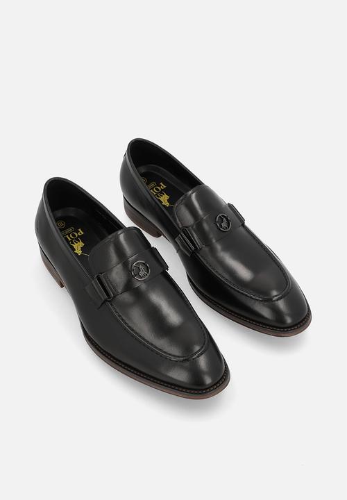 POLO - Circle pony trim penny loafer - black