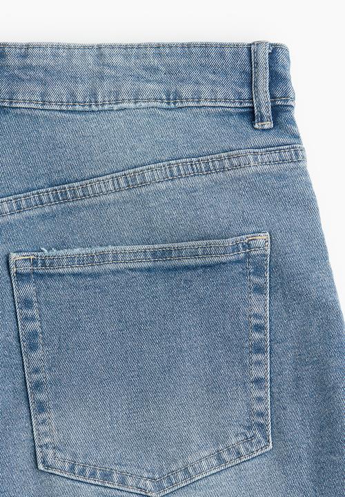 H&M - High-waisted denim shorts - light denim blue