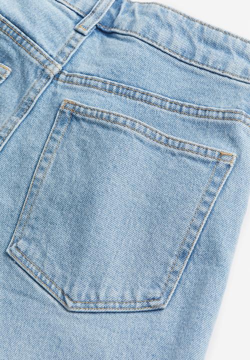 H&M - Slim straight high ankle jeans - light denim blue