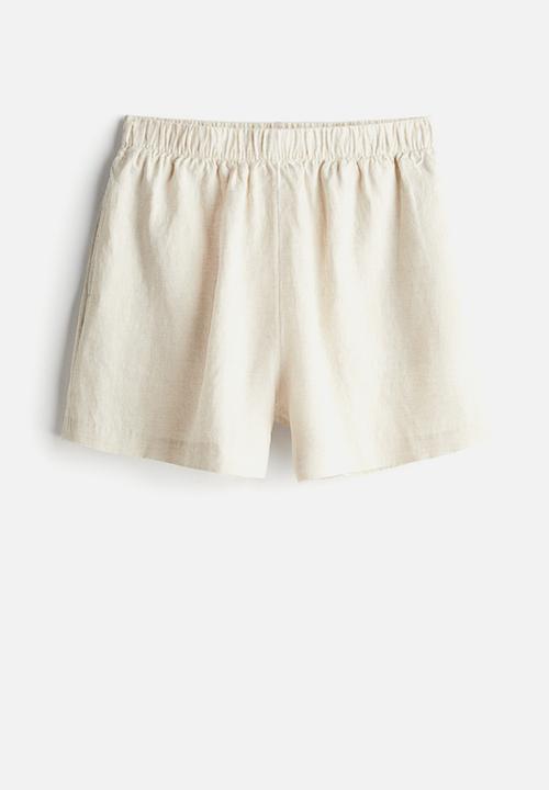 H&M - Pull-on linen shorts - natural white