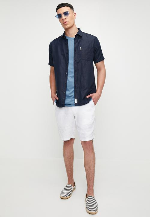 Ben Sherman - Linen Shirt Short Sleeve - Navy