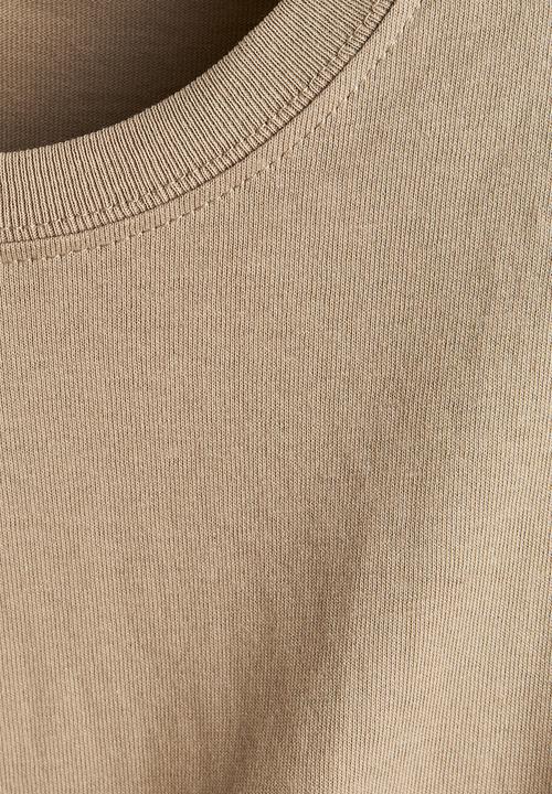 H&M - Shoulder-pad t-shirt dress - greige 