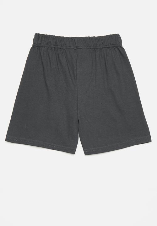 Pop Candy - 2 Pack pj short - grey & black