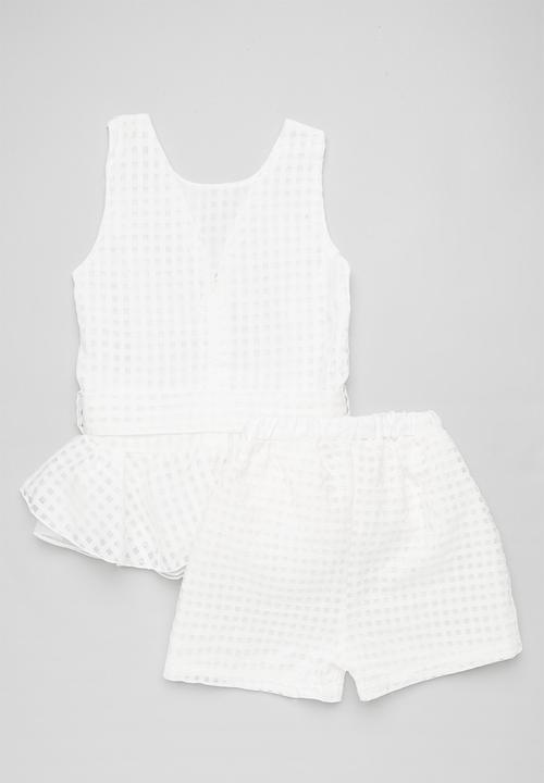 Pop Candy - Waffle knit jumpsuit-white