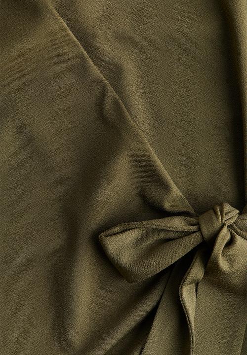 H&M - Jersey wrap dress - dark khaki green