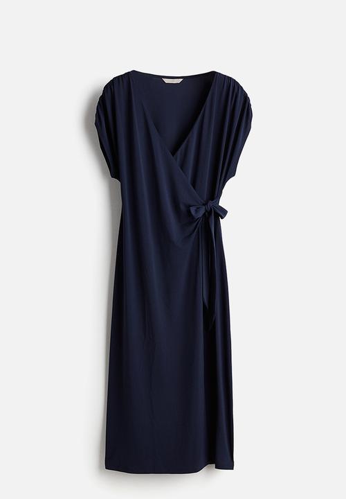 H&M - Jersey wrap dress - navy blue