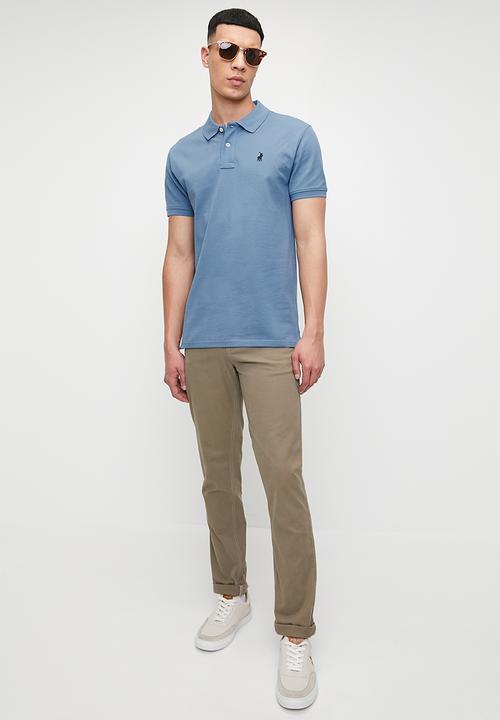 POLO - Carter Short Sleeve Pique Golfer  - Petrol Blue