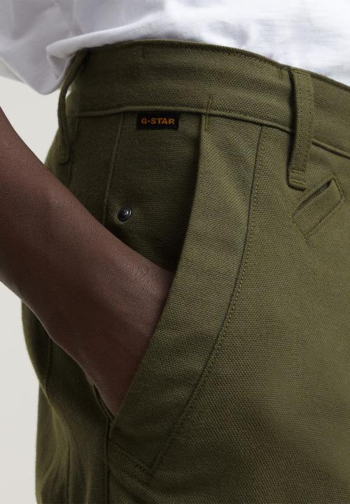 G-STAR - Bronson 2.0 slim chino - asfalt/dk moss dobby
