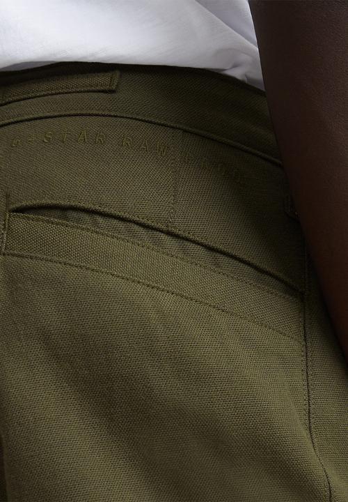 G-STAR - Bronson 2.0 slim chino - asfalt/dk moss dobby