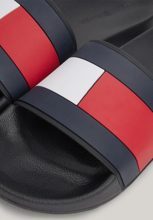 Tommy Hilfiger - Rubbber TH Flag Pool Slide - Black