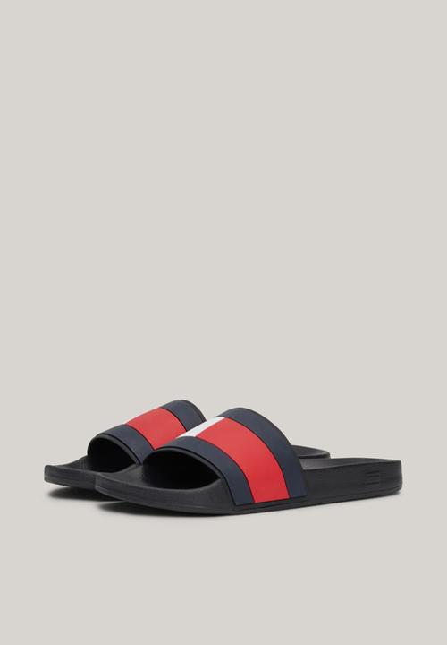 Tommy Hilfiger - Rubbber TH Flag Pool Slide - Black