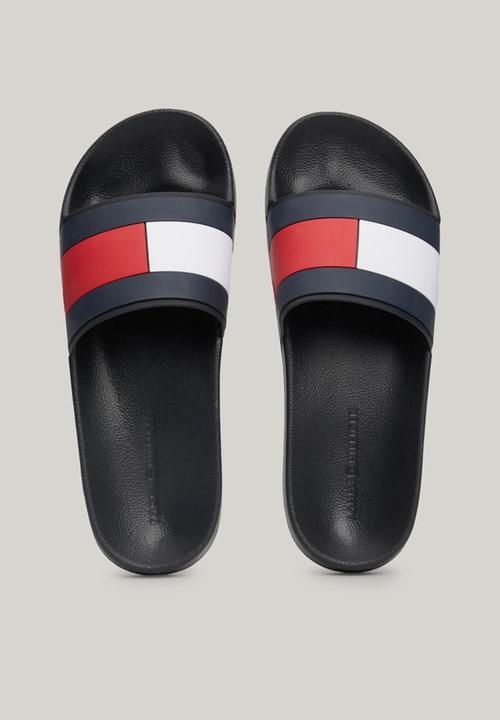 Tommy Hilfiger - Rubbber TH Flag Pool Slide - Black