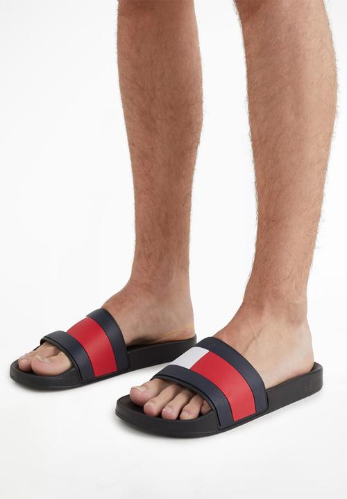 Tommy Hilfiger - Rubbber TH Flag Pool Slide - Black