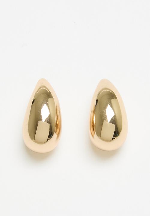 Superbalist - Teardrop stud pack - white & gold