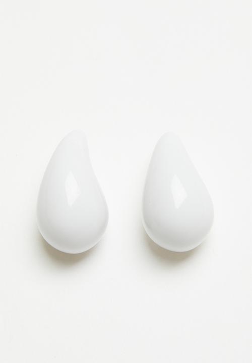 Superbalist - Teardrop stud pack - white & gold