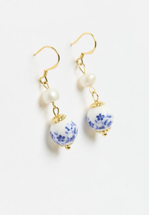 Superbalist - Floral earring set - blue & gold
