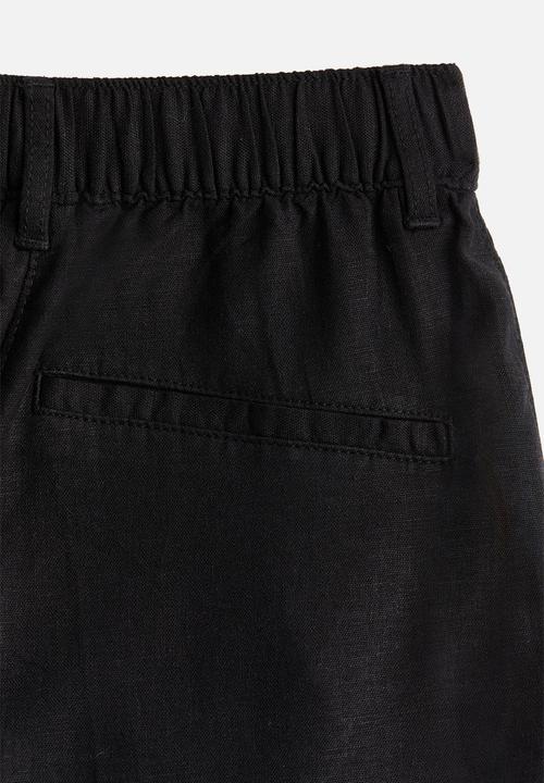 H&M - Linen-blend trousers - black