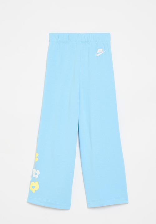 Nike - Nkg floral ft wide leg pant - aquarius blue
