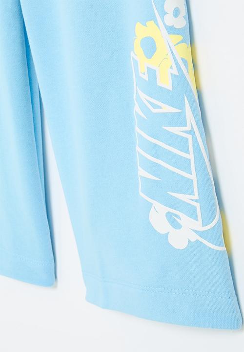 Nike - Nkg floral ft wide leg pant - aquarius blue