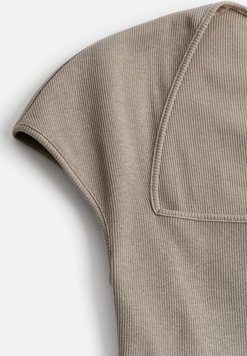 H&M - Cap-sleeved top - greige