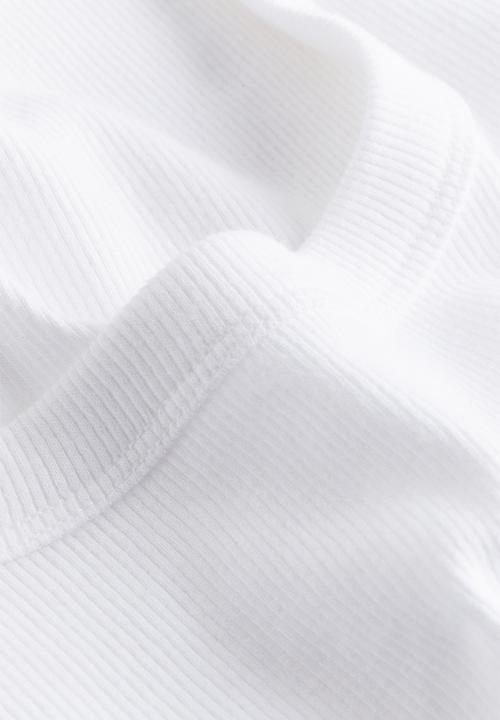 H&M - Cropped ribbed T-shirt - white